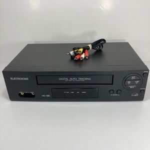 Electrohome VCR VHS Player Recorder EH8011 Black W/ Cables - Tested & Working